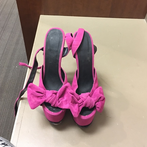 Pink sued shoes never worn before!