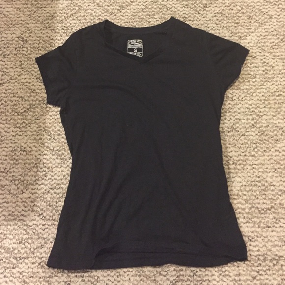 Black v-neck exercise shirt