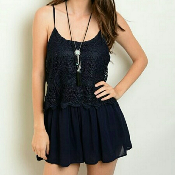 Navy Romper CLEARANCE
