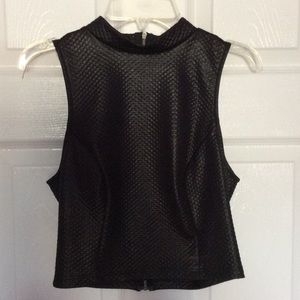 Black Pleated Crop Top