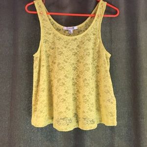 Yellow lace tank