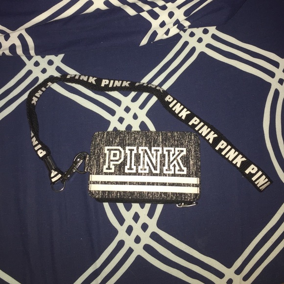 VS PINK CARD HOLDER WITH LANYARD