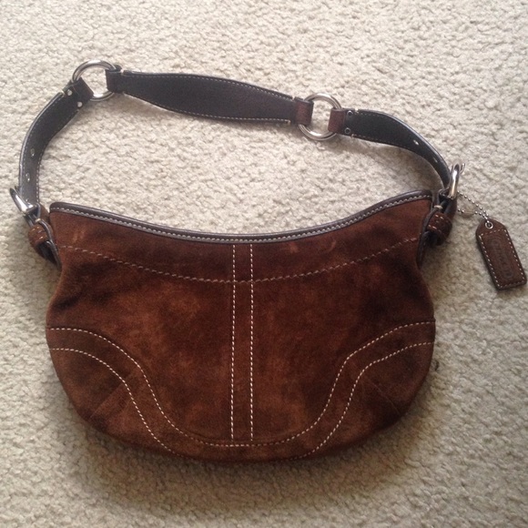 Coach brown suede purse