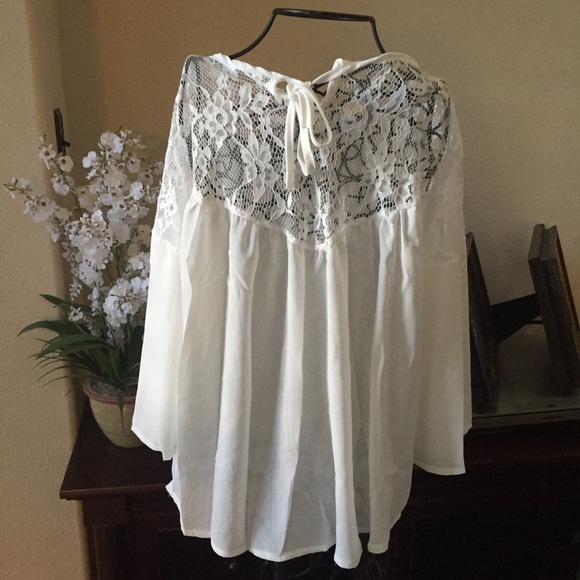 Last One! Lace Embroidered Chiffon Blouse - Picture 2 of 4
