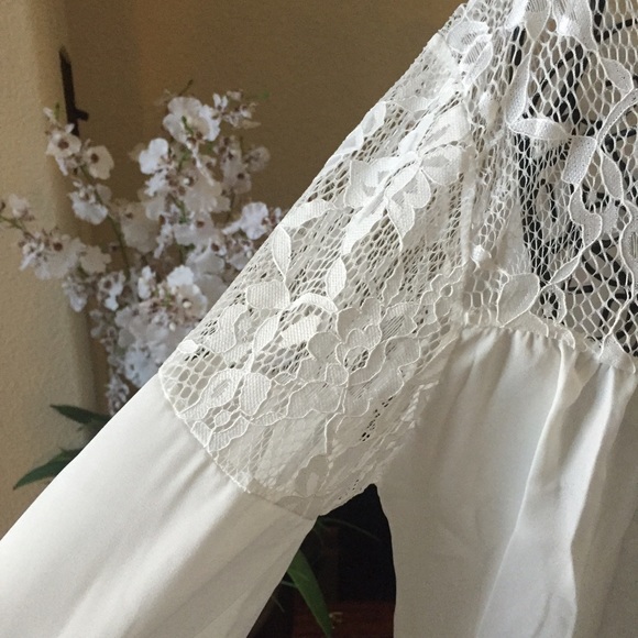 Last One! Lace Embroidered Chiffon Blouse - Picture 3 of 4