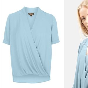 Topshop Drape Front Chiffon Blouse NWOT