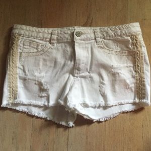 White jean shorts