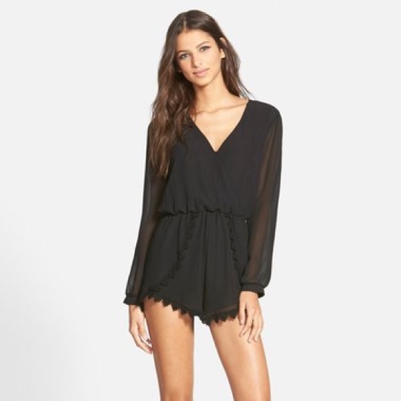 ASTR Lace Trim Romper