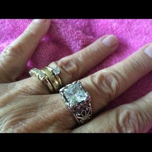 Silpada "Uptown" Cubic Zirconia Filigree Ring