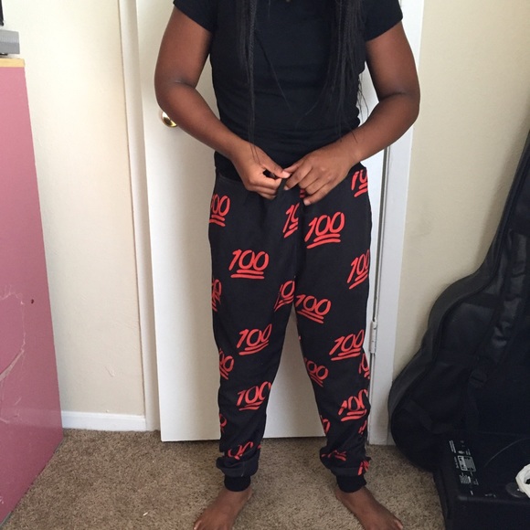 100 emoji jogger pants