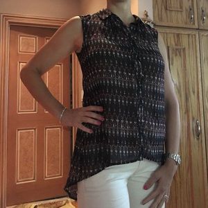 H&M high/low button down top