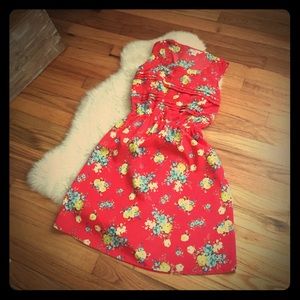 Red dress floral