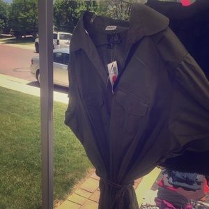 Army Green Button Down Dress