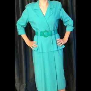 Vintage 1980's Belted Dress