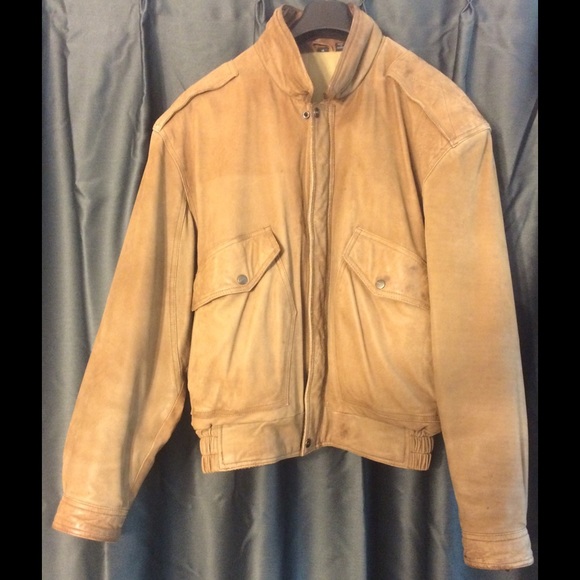Brown Leather Aviator Jacket