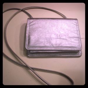 Metallic Silver Cross Body Bag