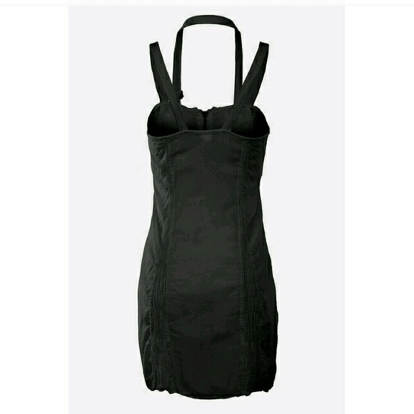 Woven black dress w/ front zipper. - Picture 2 of 4