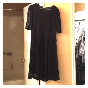 Mikarose umpire waist dress with black lace