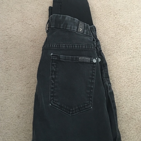 7 For All Mankind Black High Waist Skinny Jeans