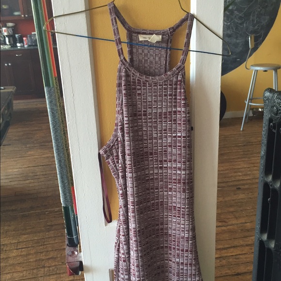 UO Red/White Ribbed Midi Dress