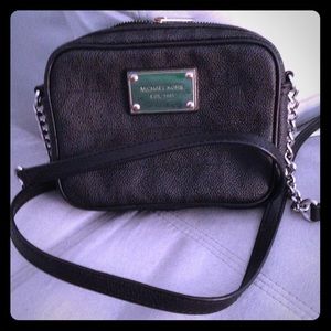 Michael Kors small Jet Set Crossbody MK mono print