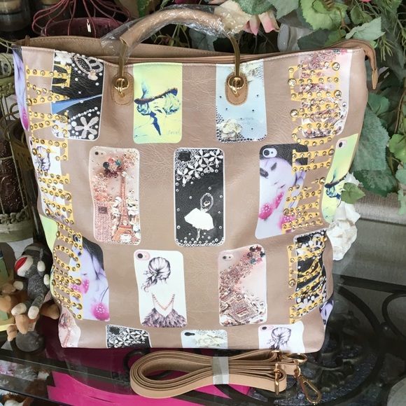 None Handbags - LARGE BAG-17"X16"X5" DEEP-FAUX LEATHER-NEW