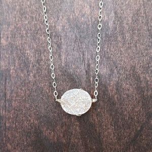 Delicate Blush Druzy Necklace