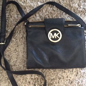 Michael Kors, black leather cross body bag