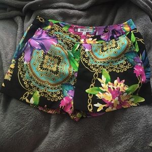 Royal floral shorts