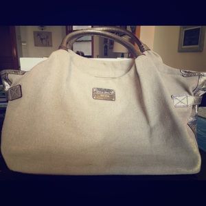 Kate Spade grey/beige summer tote.