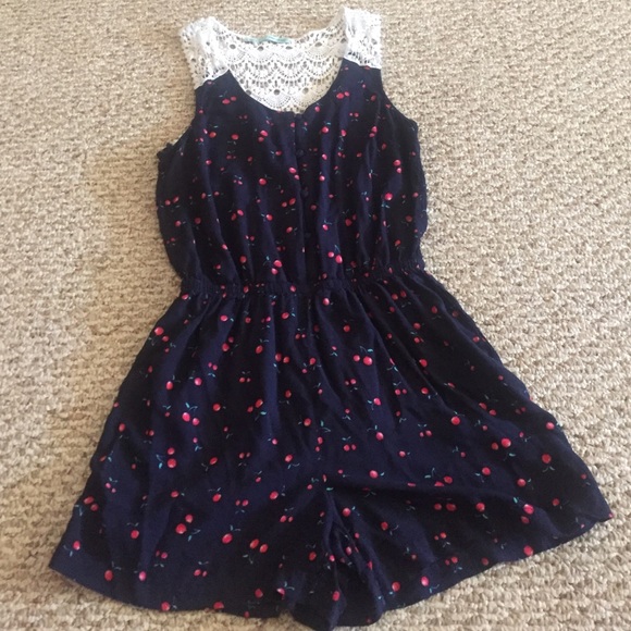 Navy & Cherry romper - Picture 1 of 4