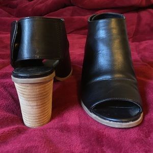 Black open toe booties