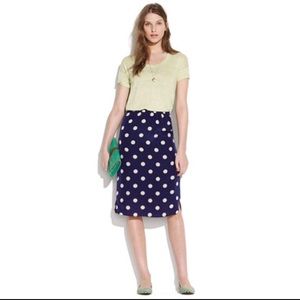 Madewell Silk Dotty Passenger Skirt in Small