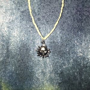 hippie choker / necklace with smiling sun