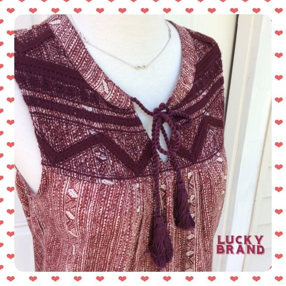 Brand New LUCKY BRAND embroidered Sleeveless Top - Picture 2 of 4