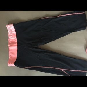 PINK Cropped Yoga Leggings
