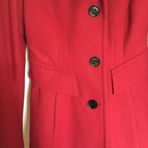 Long Red Pea Coat