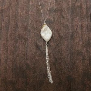 Silver Druzy Tassel Necklace