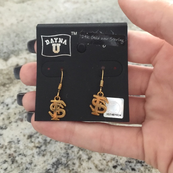 FSU gold plated sterling earings