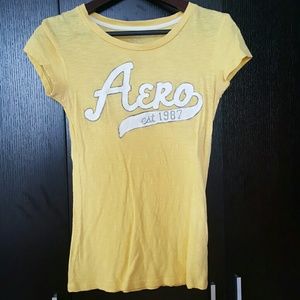 Yellow Aeropostale short sleeve shirt