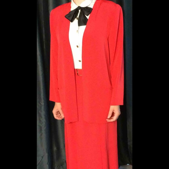 Vintage 1980's Red Dress Suit