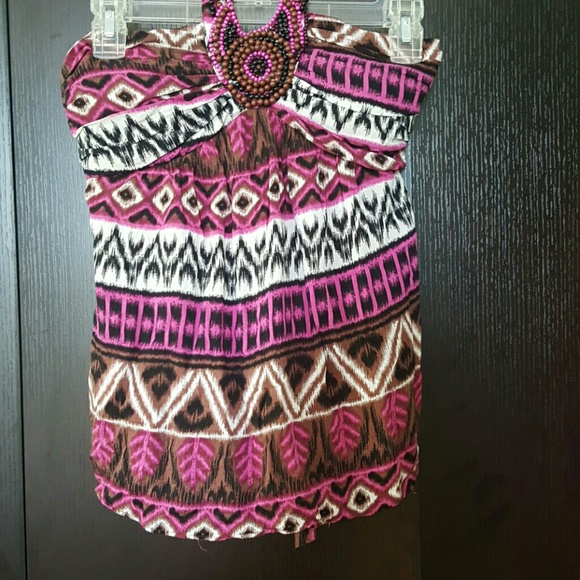Purple tribal design halter top