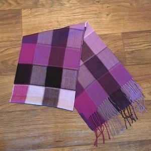 Purple plaid scarf