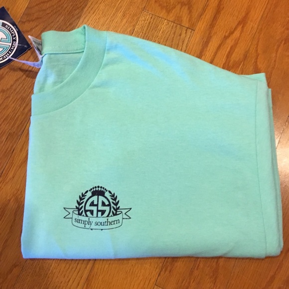 SOLD Beautiful teal blue Simply Southern tee - Picture 2 of 4
