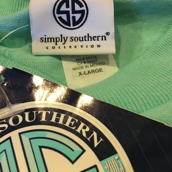 SOLD Beautiful teal blue Simply Southern tee - Picture 3 of 4