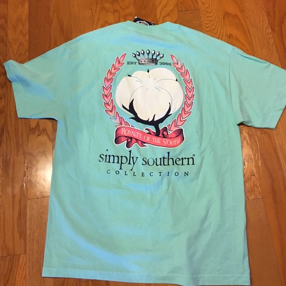 SOLD Beautiful teal blue Simply Southern tee - Picture 4 of 4