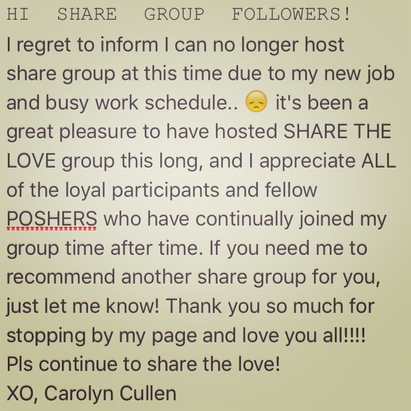 THANK YOU SO MUCH POSHERS!!! I will miss you all!