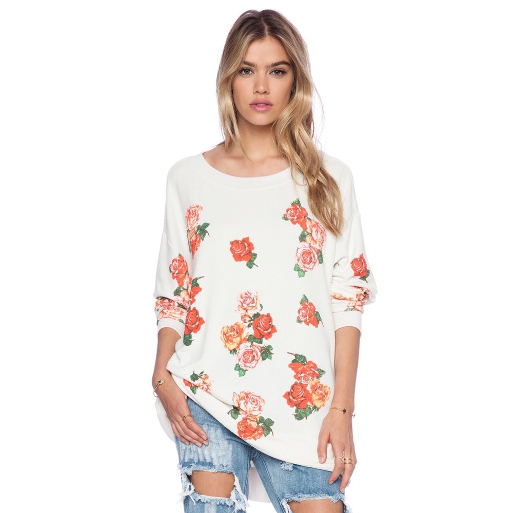 Wildfox Rose Collage Barefoot Sweater
