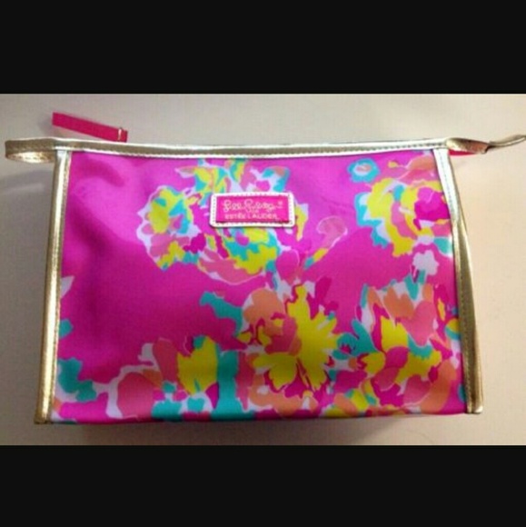 LILLY PULITZER ESTEE LAUDER FLORAL MAKEUP BAG NWOT