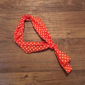 Orange polka dot headband/neck scarf